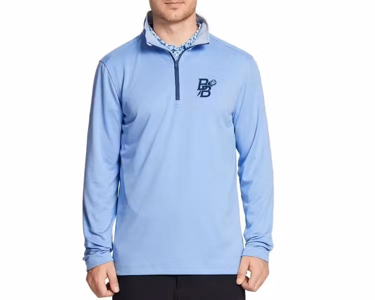 Pennant Pullover Light Blue Quarter Zip - Image 2